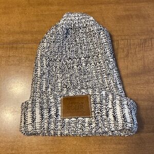 Love Your Melon Black and White Knit Beanie